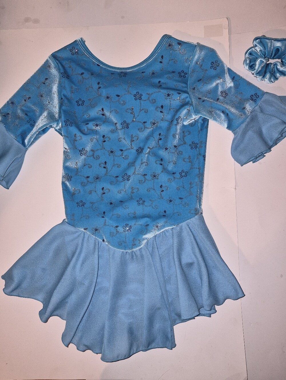Jerry's figure Skating Competition Dress Blue Sparkle 12-14 youth Made In Canada